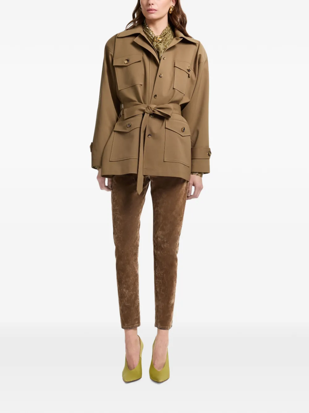 Elie Saab Bikerjack met ceintuur Beige