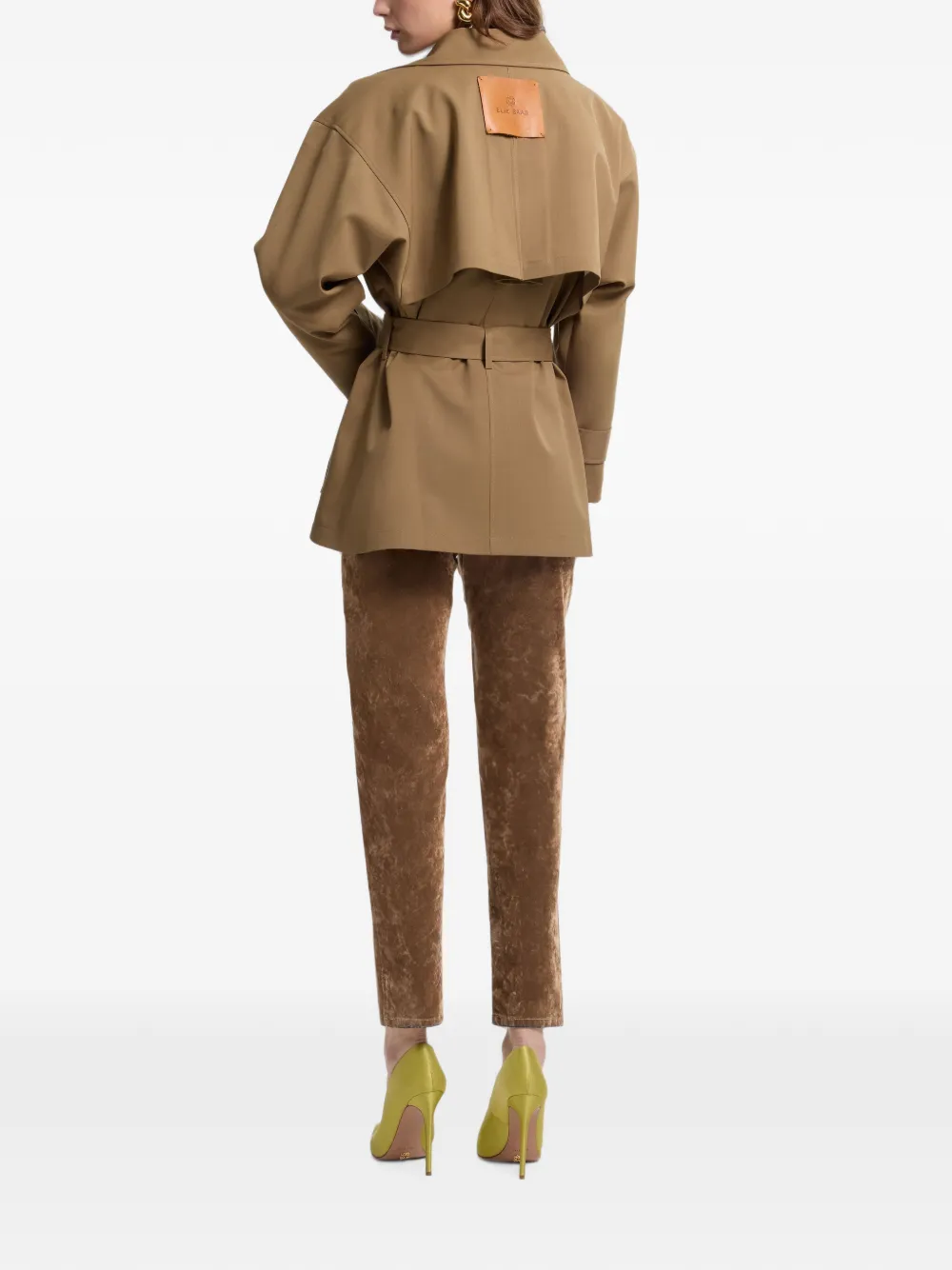 Elie Saab Bikerjack met ceintuur Beige