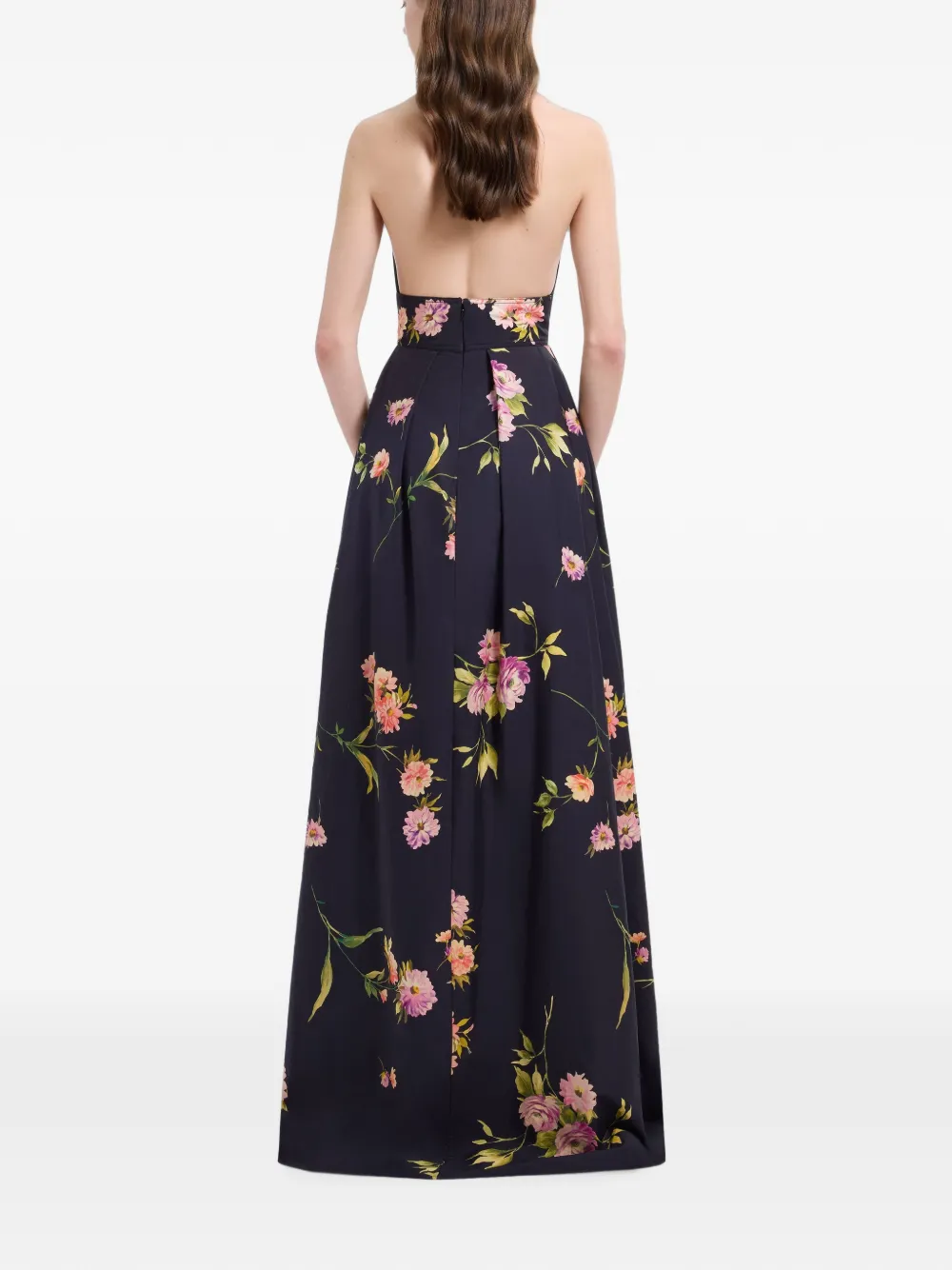 Elie Saab Maxi-jurk met bloemenprint Blauw