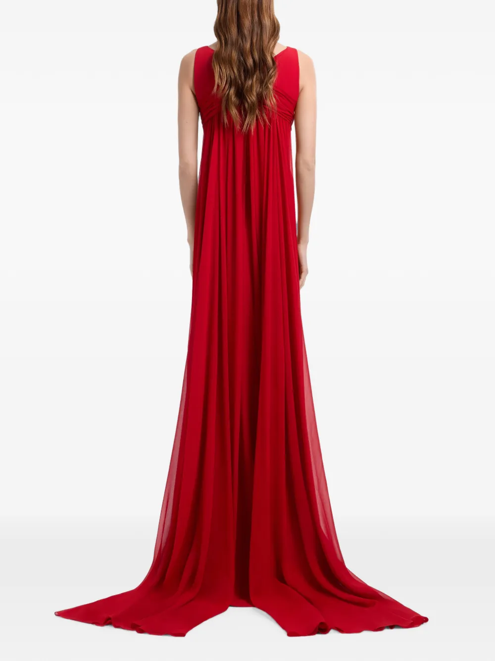 Elie Saab Maxi-jurk met ruches Rood