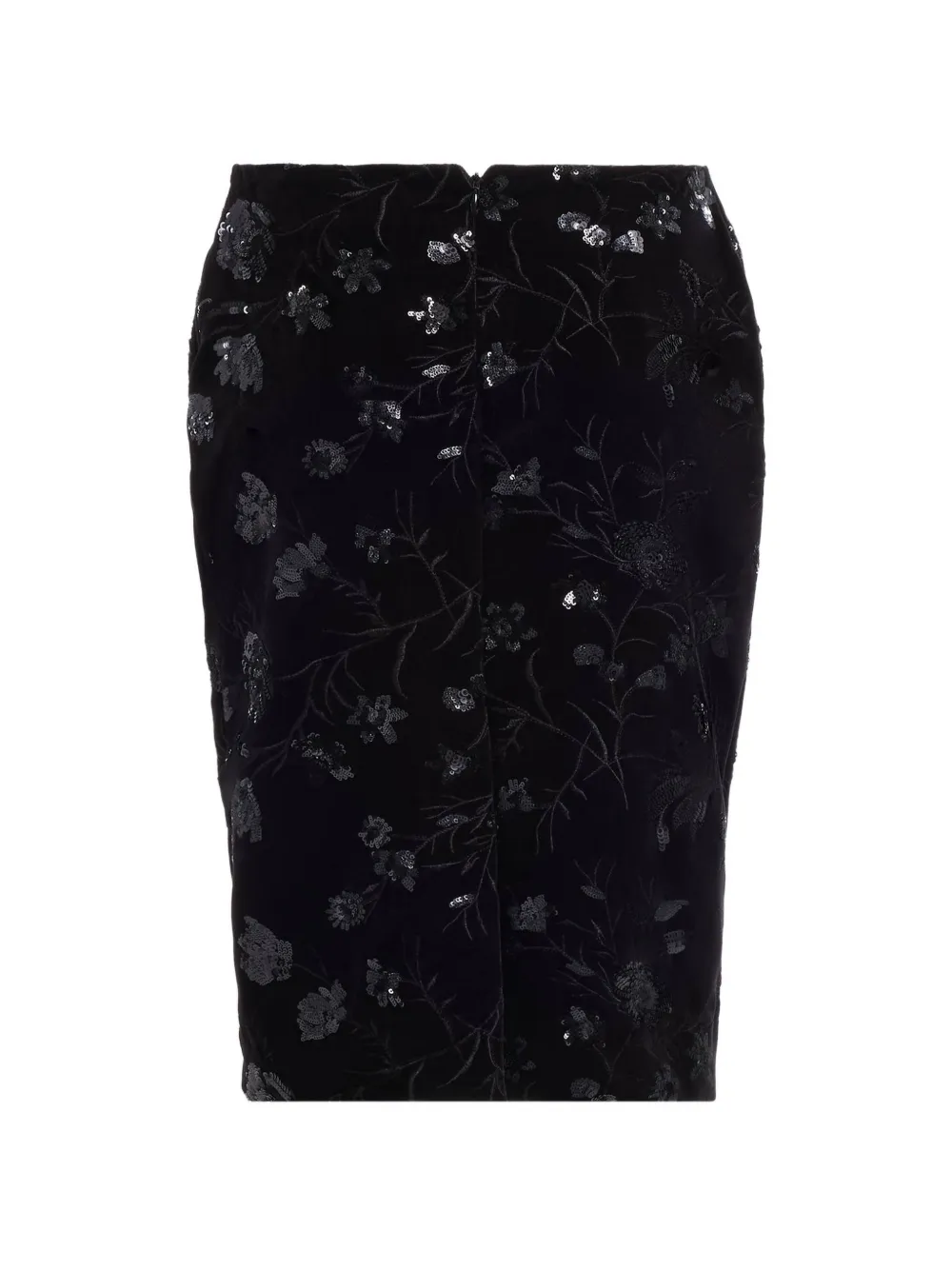 Elie Saab Midi-rok met geborduurde details Zwart