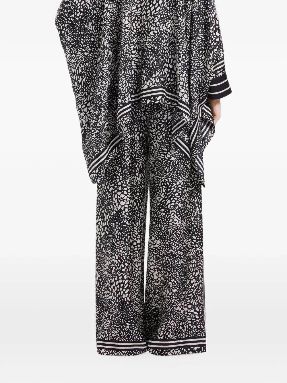 Elie Saab Zijden broek met stippen Zwart