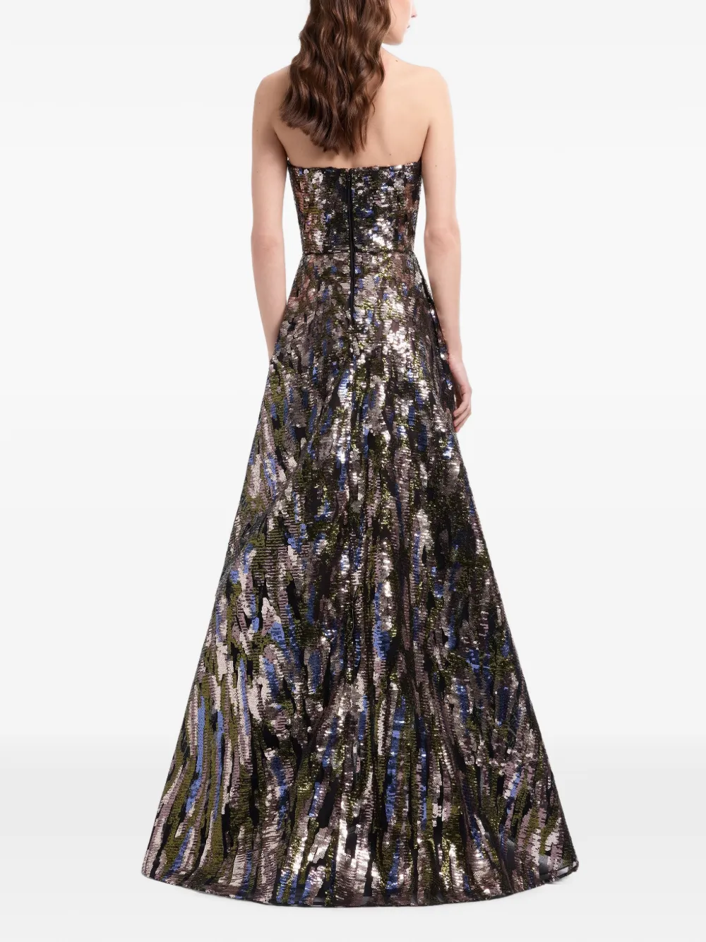 Elie Saab Maxi-jurk verfraaid met pailletten Zwart