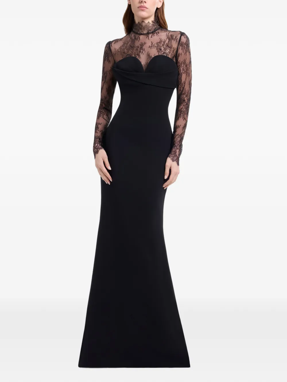 Elie Saab Maxi-jurk met kant Zwart