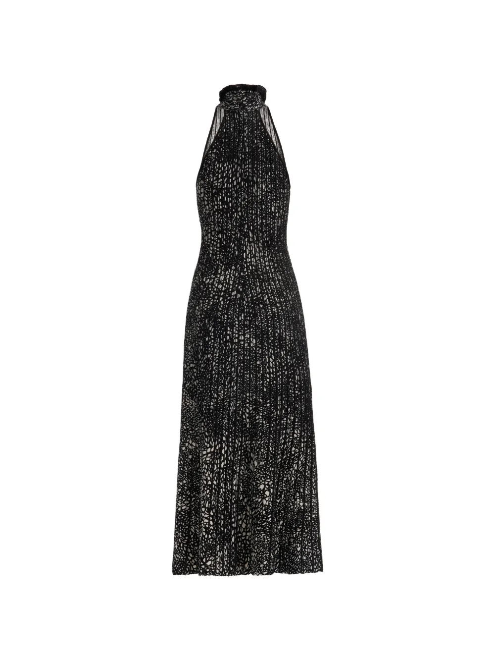 Elie Saab Midi-jurk met halternek en stippen Zwart