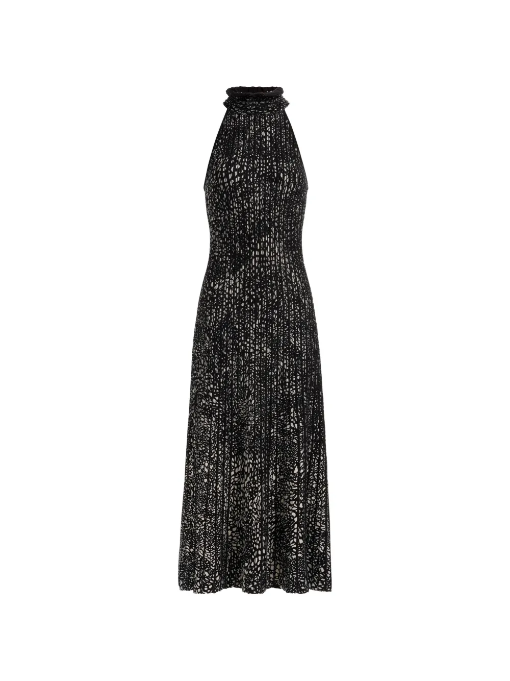 Elie Saab irregular-dot halter-neck midi dress