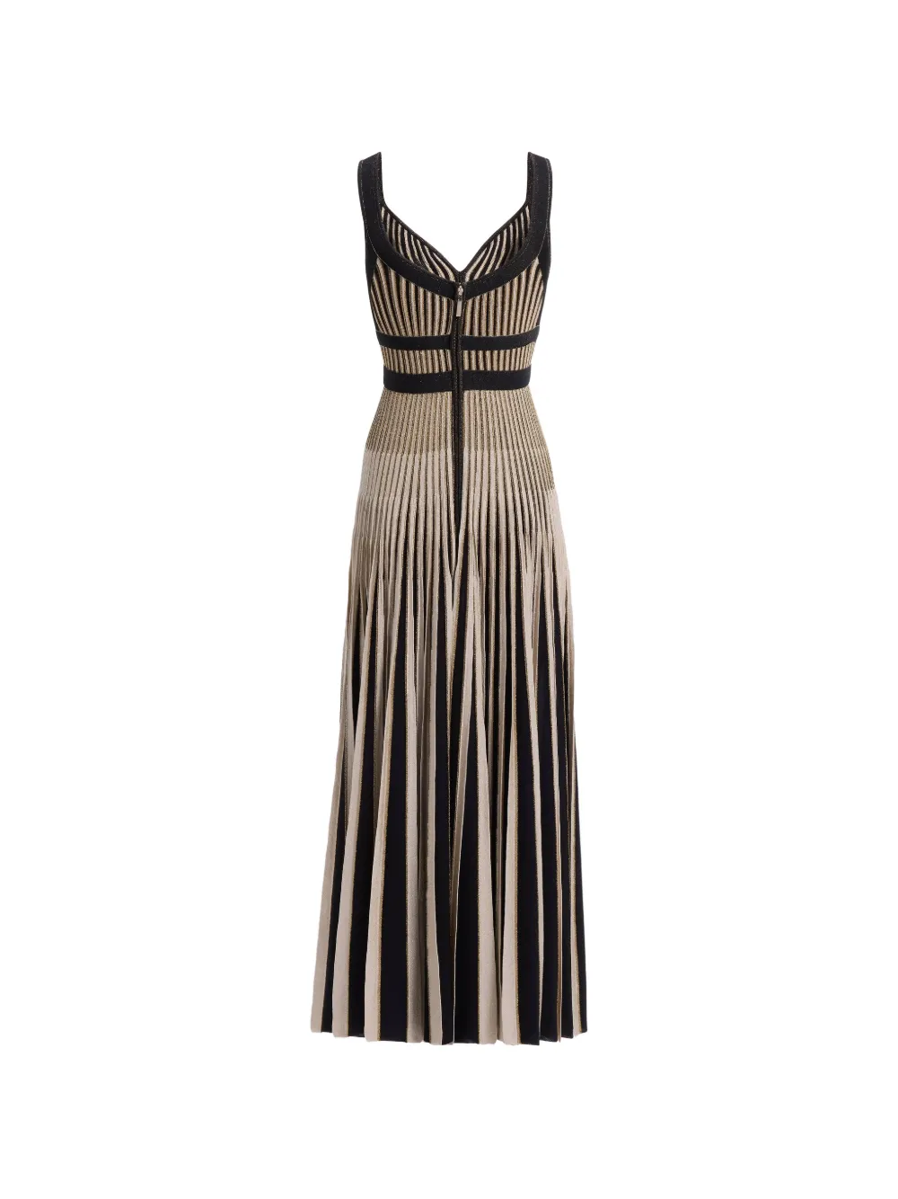 Elie Saab Ribgebreide maxi-jurk Goud
