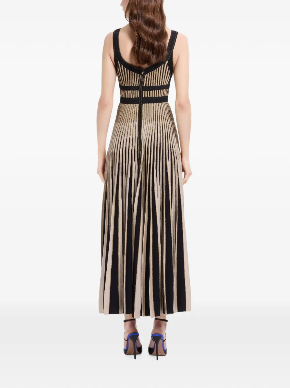 Elie Saab Ribgebreide maxi-jurk Goud