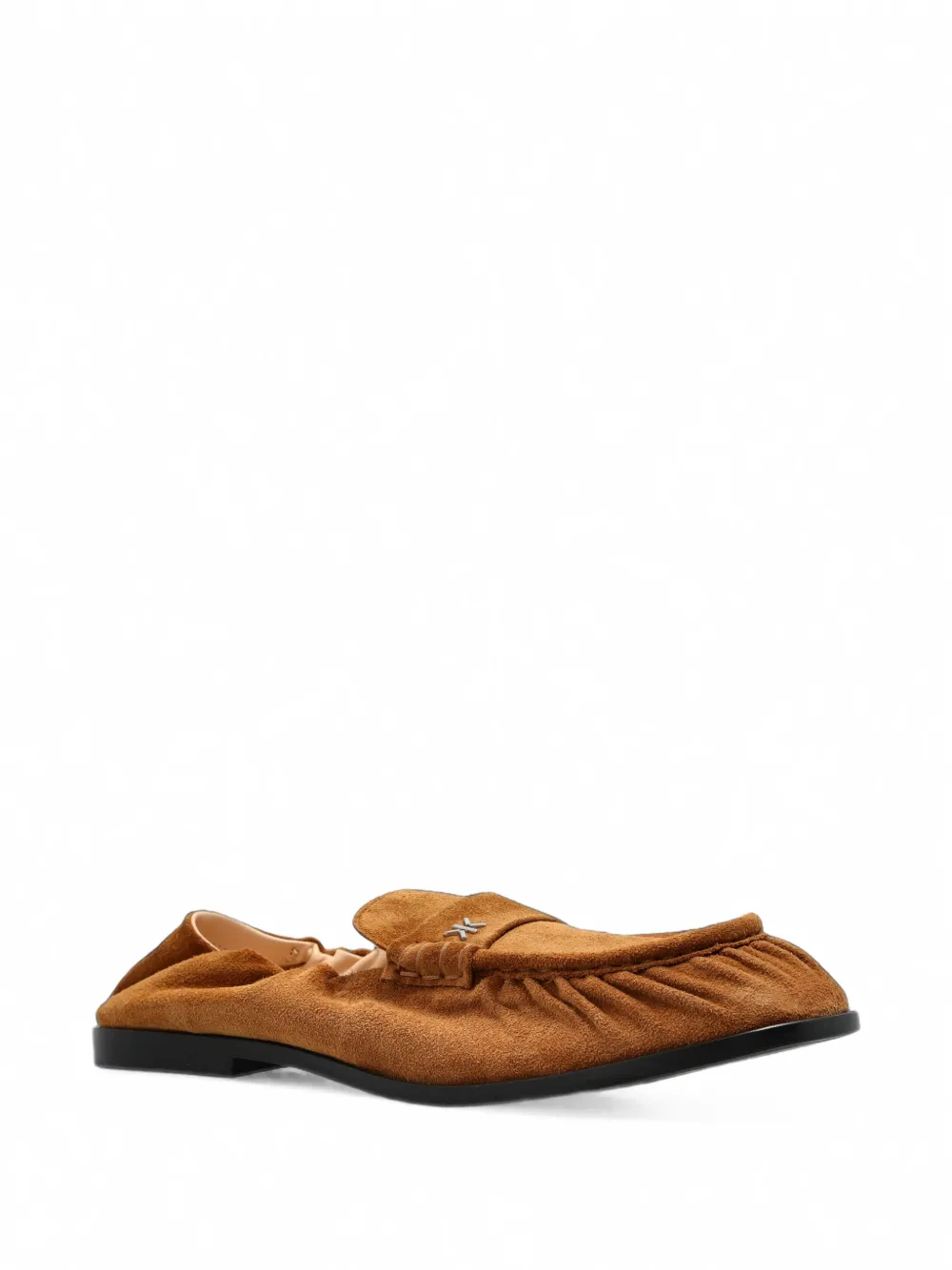 Kenzo Citygram ruched leather loafers Bruin