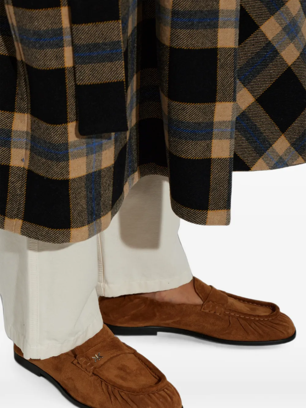 Kenzo Citygram ruched leather loafers Bruin