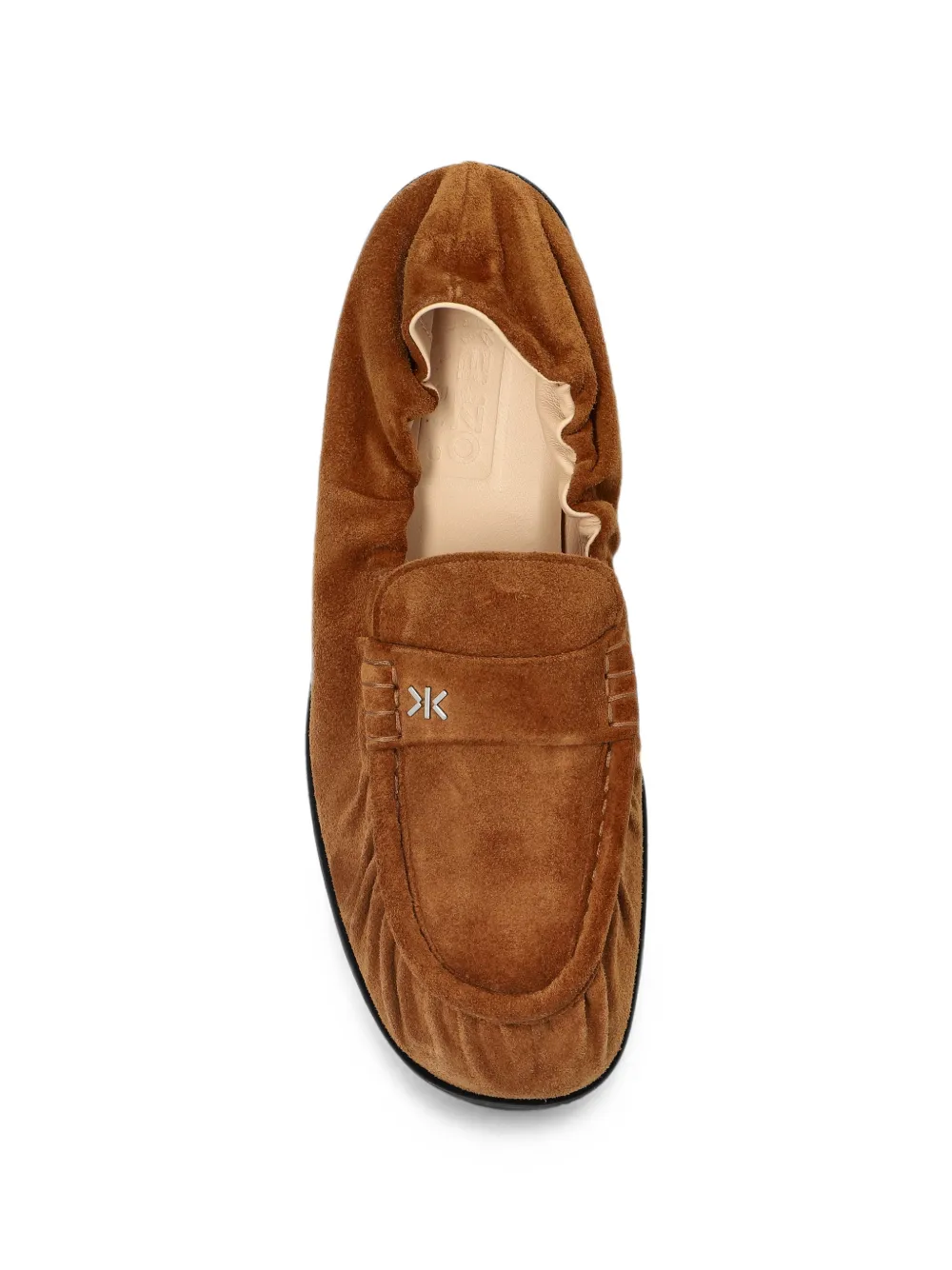 Kenzo Citygram ruched leather loafers Bruin