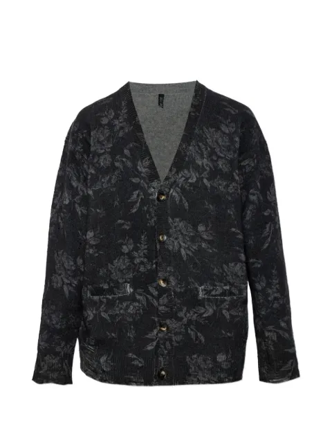 R13 floral-motif wool cardigan