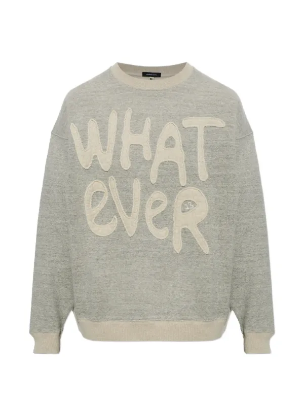 R13 Applique Crew-neck Sweatshirt in Grey