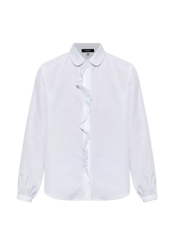 R13 Ruffle-trim Peter Pan-collar Shirt in White