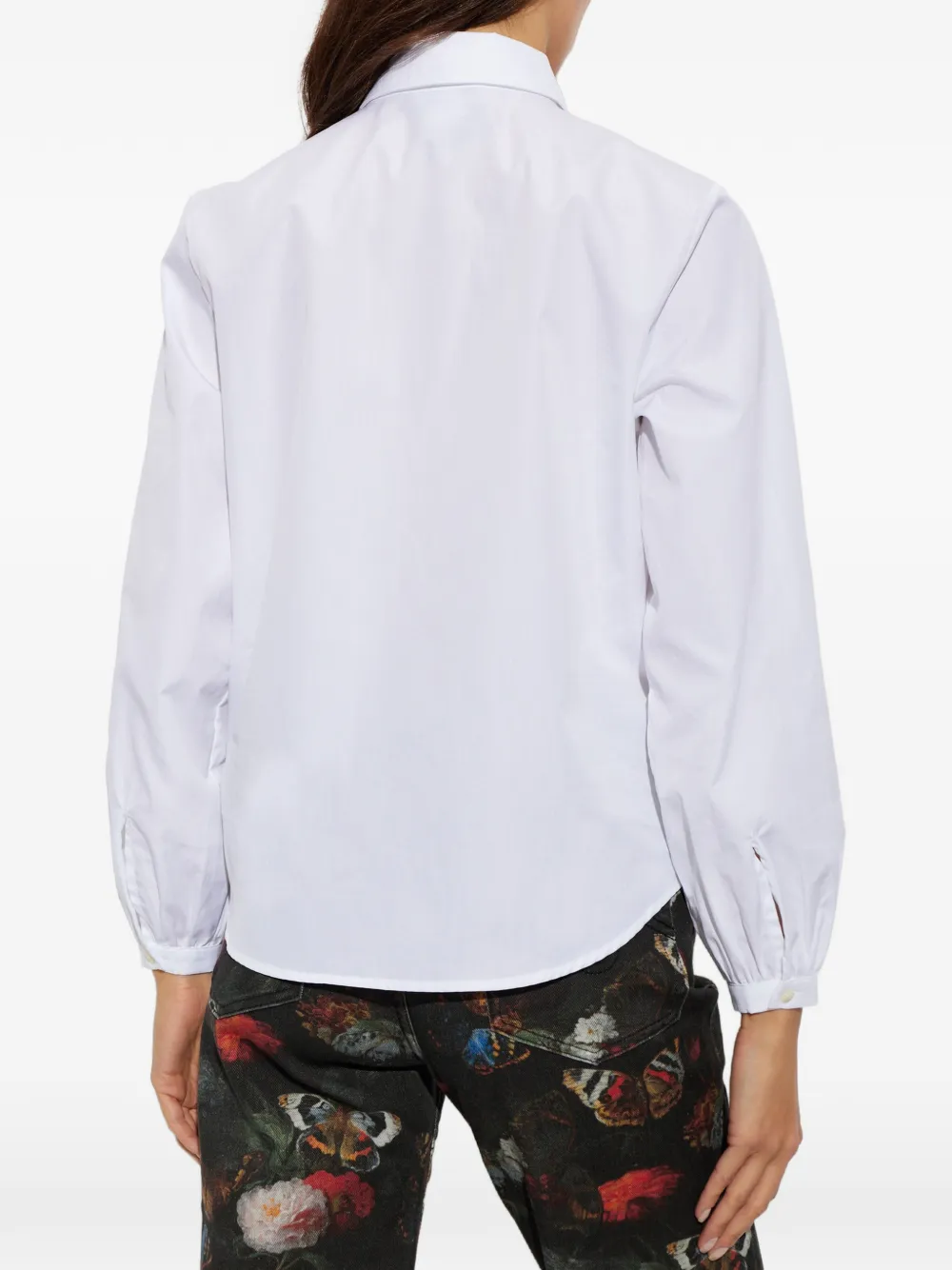 R13 ruffle-trim Peter Pan-collar shirt Wit