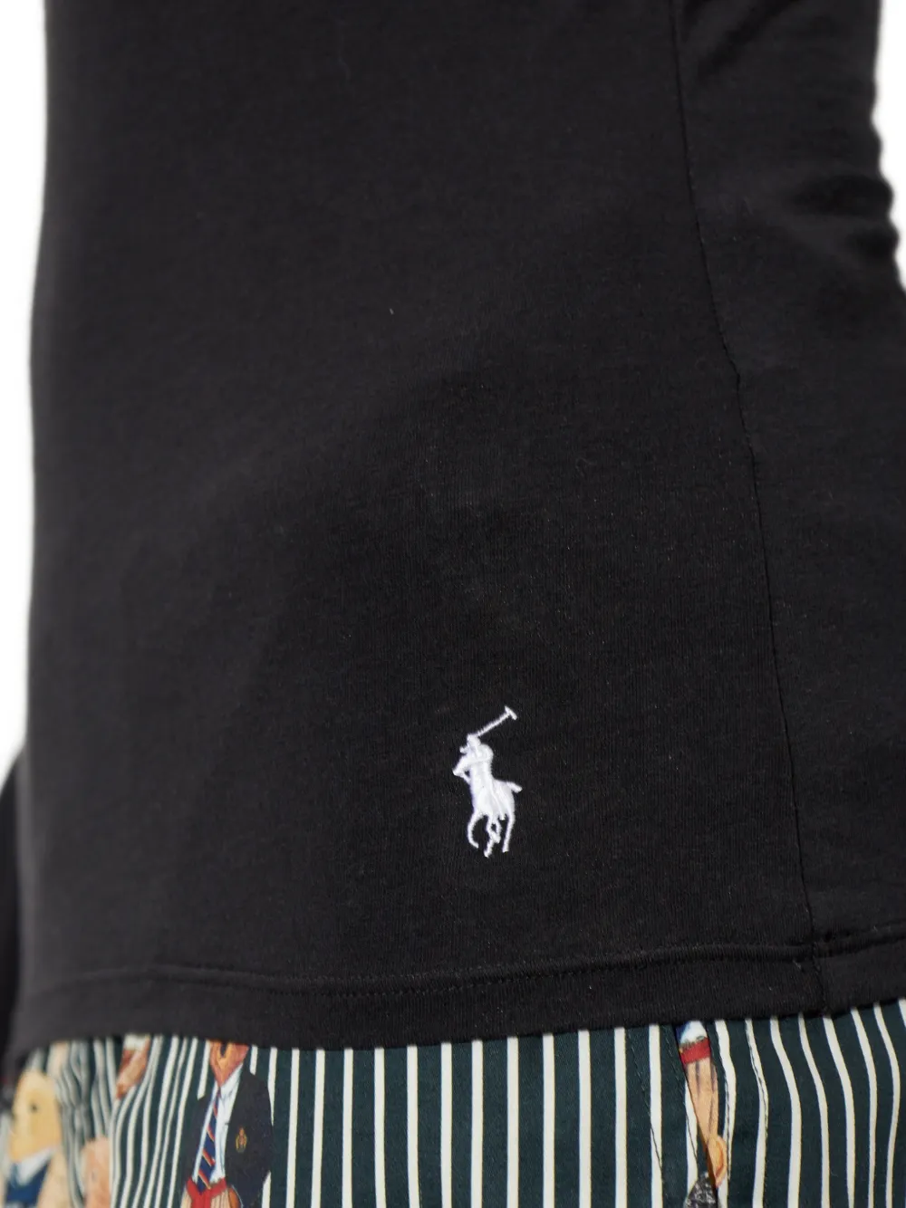 Polo Ralph Lauren Pyjamatop met geborduurd logo en lange mouwen Zwart