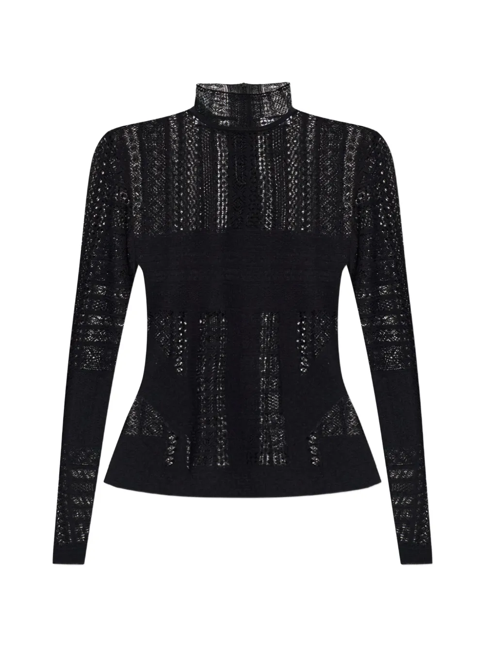 Alexander McQueen lace skull-motif top - Nero