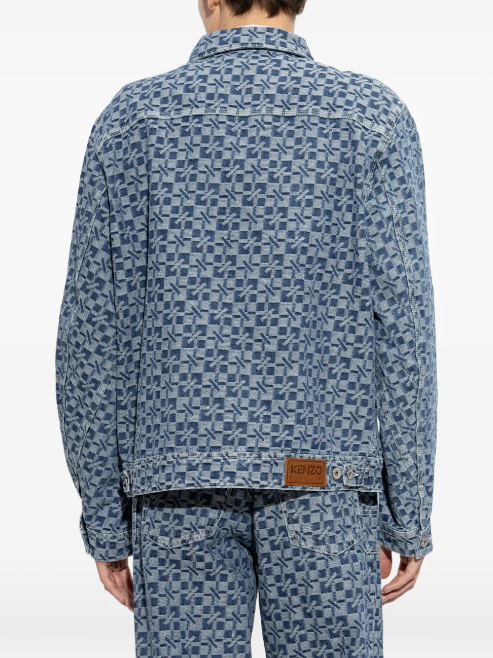 Kenzo monogram-print jacket Blauw
