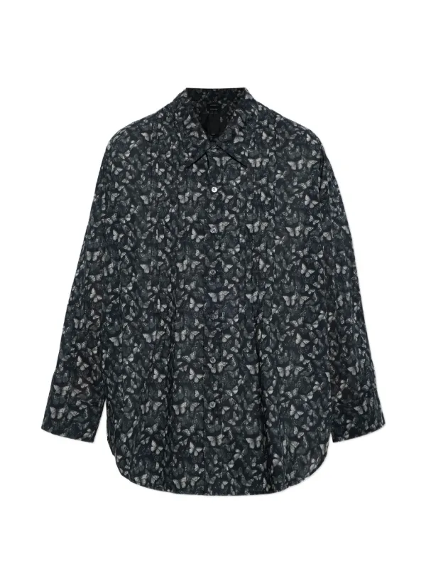 R13 Butterfly-print Oversized Shirt in Black