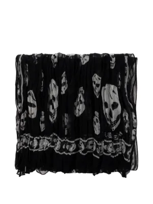 Alexander McQueen スカルプリント スカーフ | ブラック | FARFETCH JP