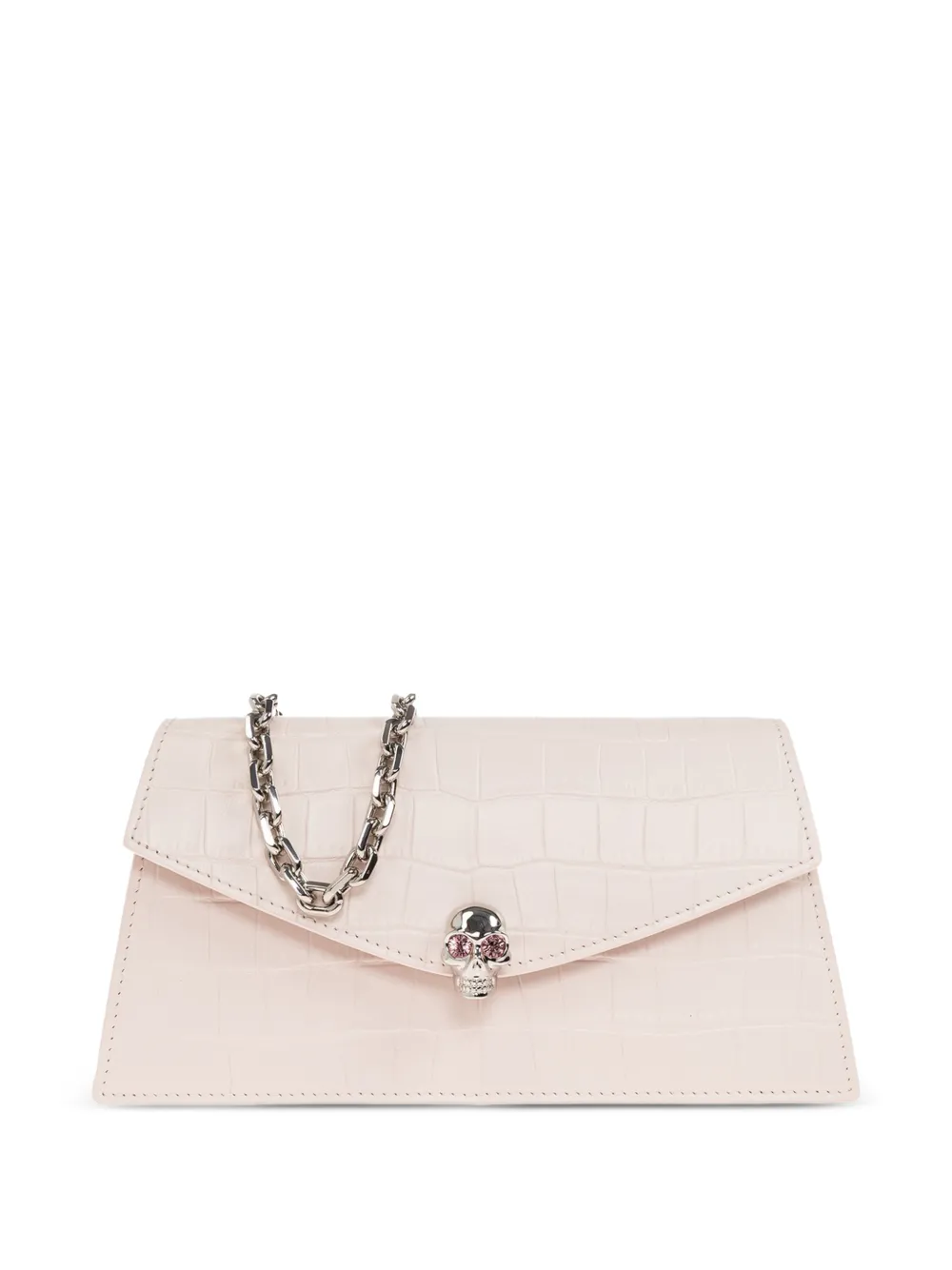 Alexander McQueen Skull crocodile-effect leather cross body bag