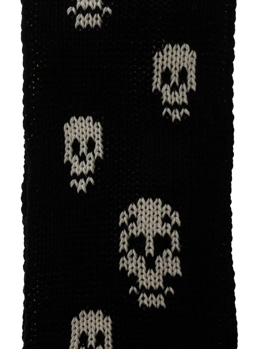Alexander McQueen Skull-motif Fringed Scarf in Black, view 2