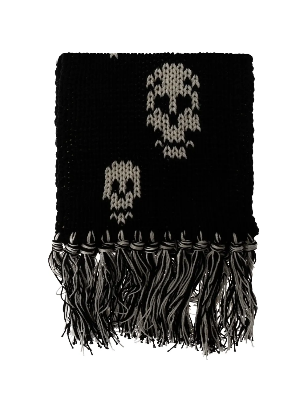 Alexander McQueen skull-motif fringed scarf