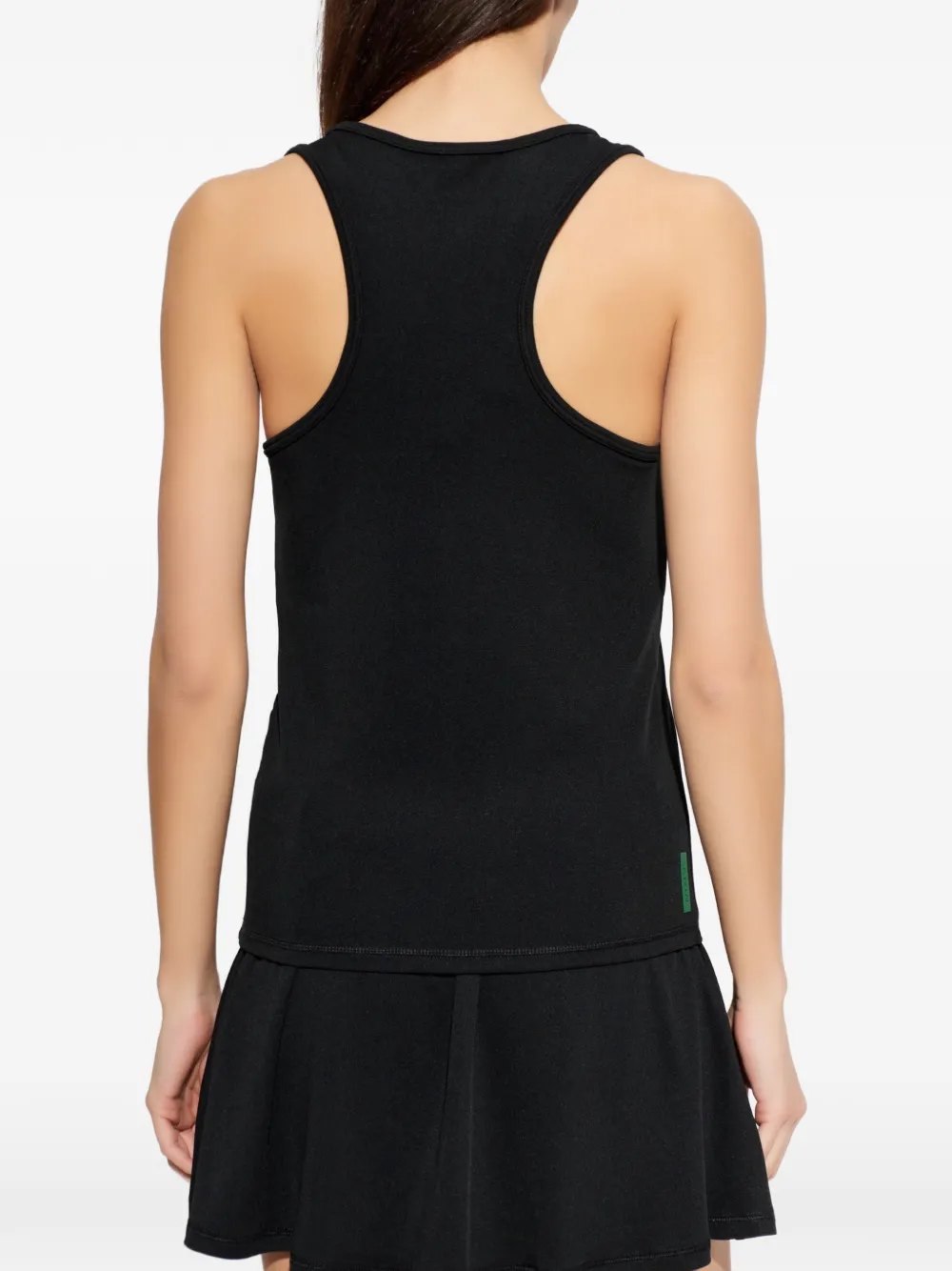 Lacoste Top met racerback en logo-patch Zwart