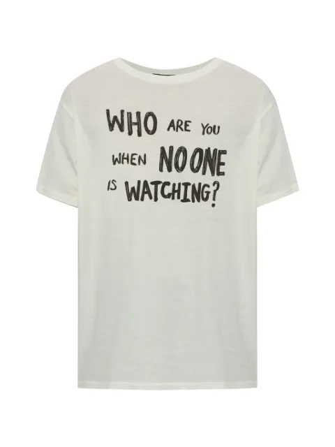 R13 camiseta Who Are You Boy con eslogan