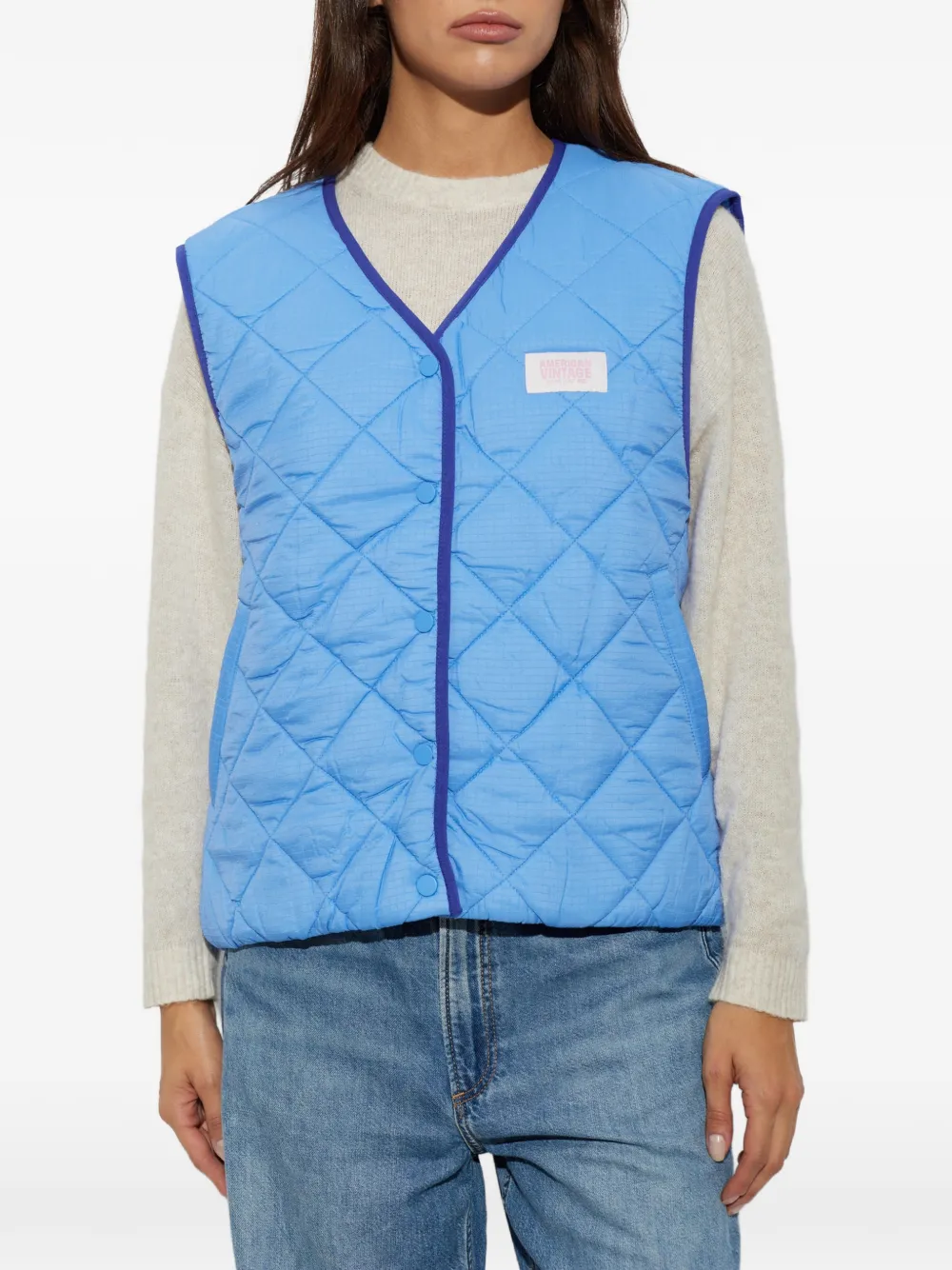 American Vintage Yupibam gewatteerde bodywarmer Blauw