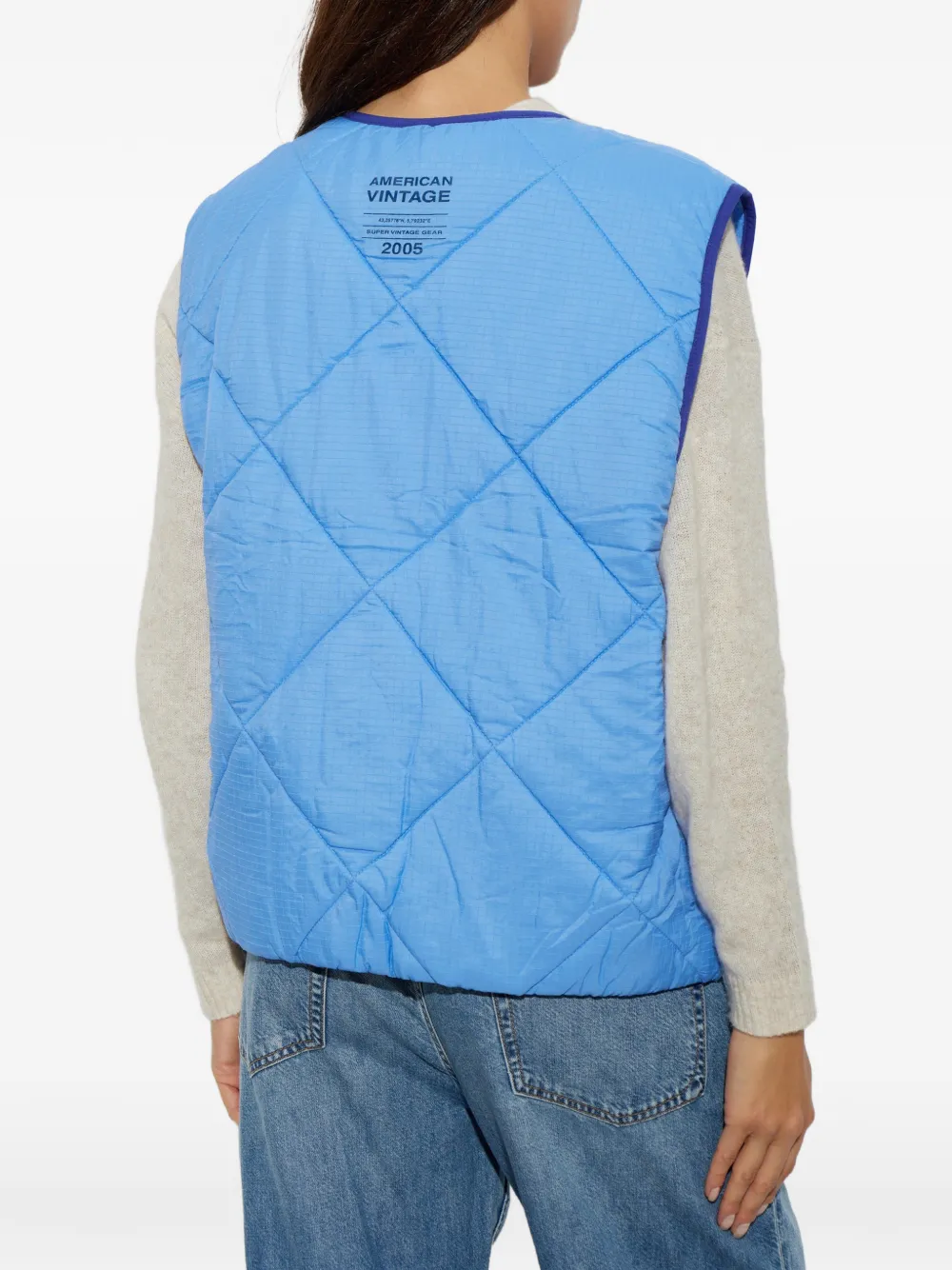 American Vintage Yupibam gewatteerde bodywarmer Blauw