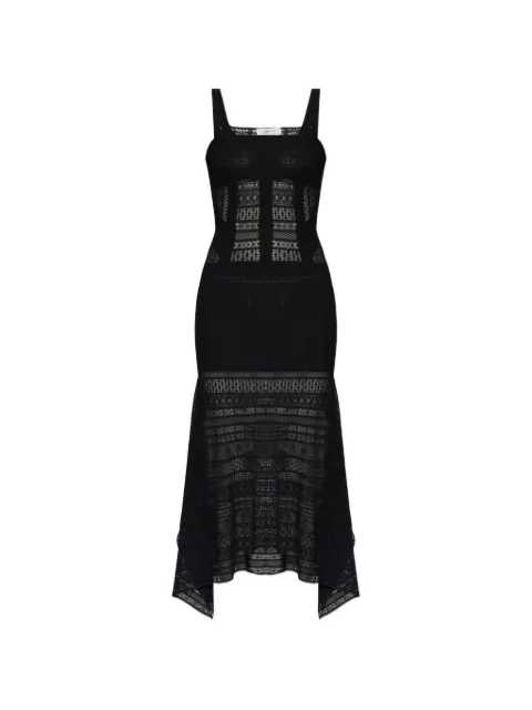 Alexander McQueen asymmetric lace-knit midi dress