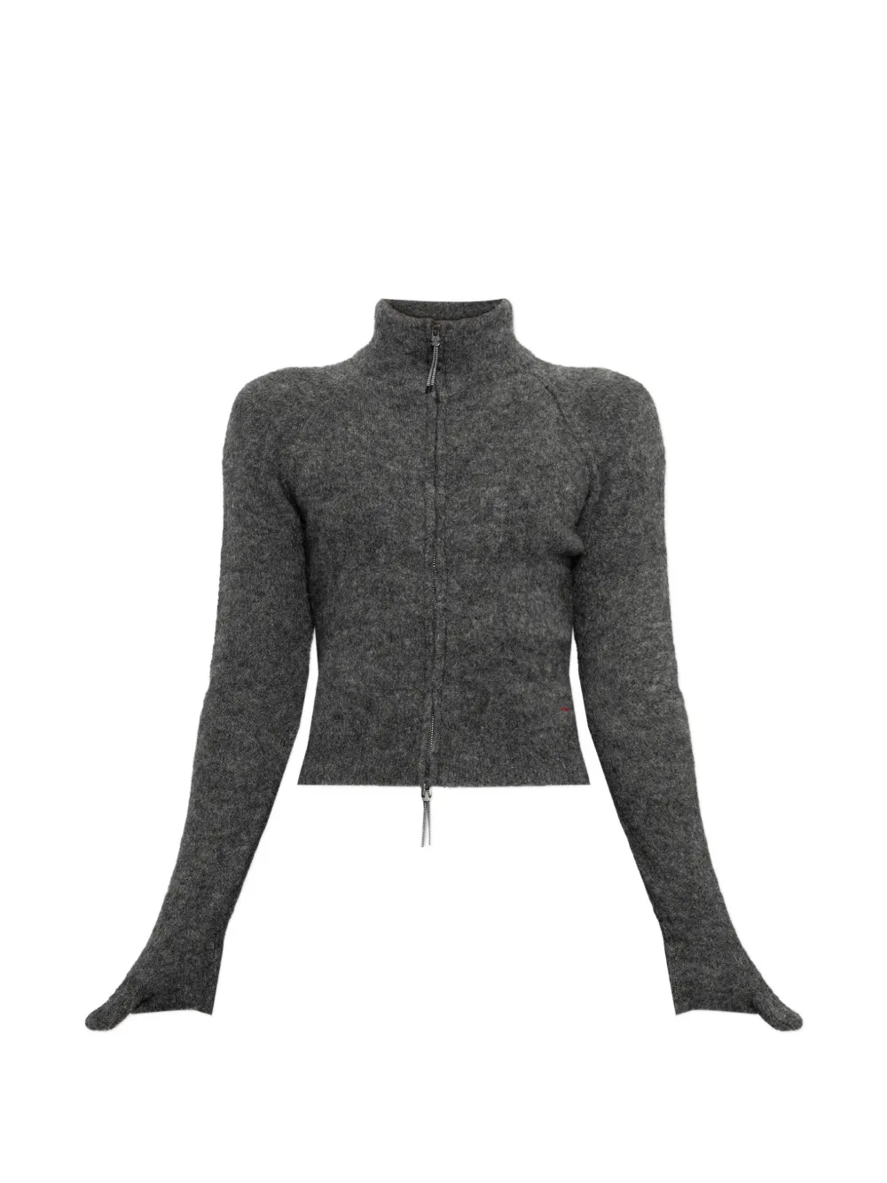 Roa Zip-up Mohair-blend Cardigan In Grey