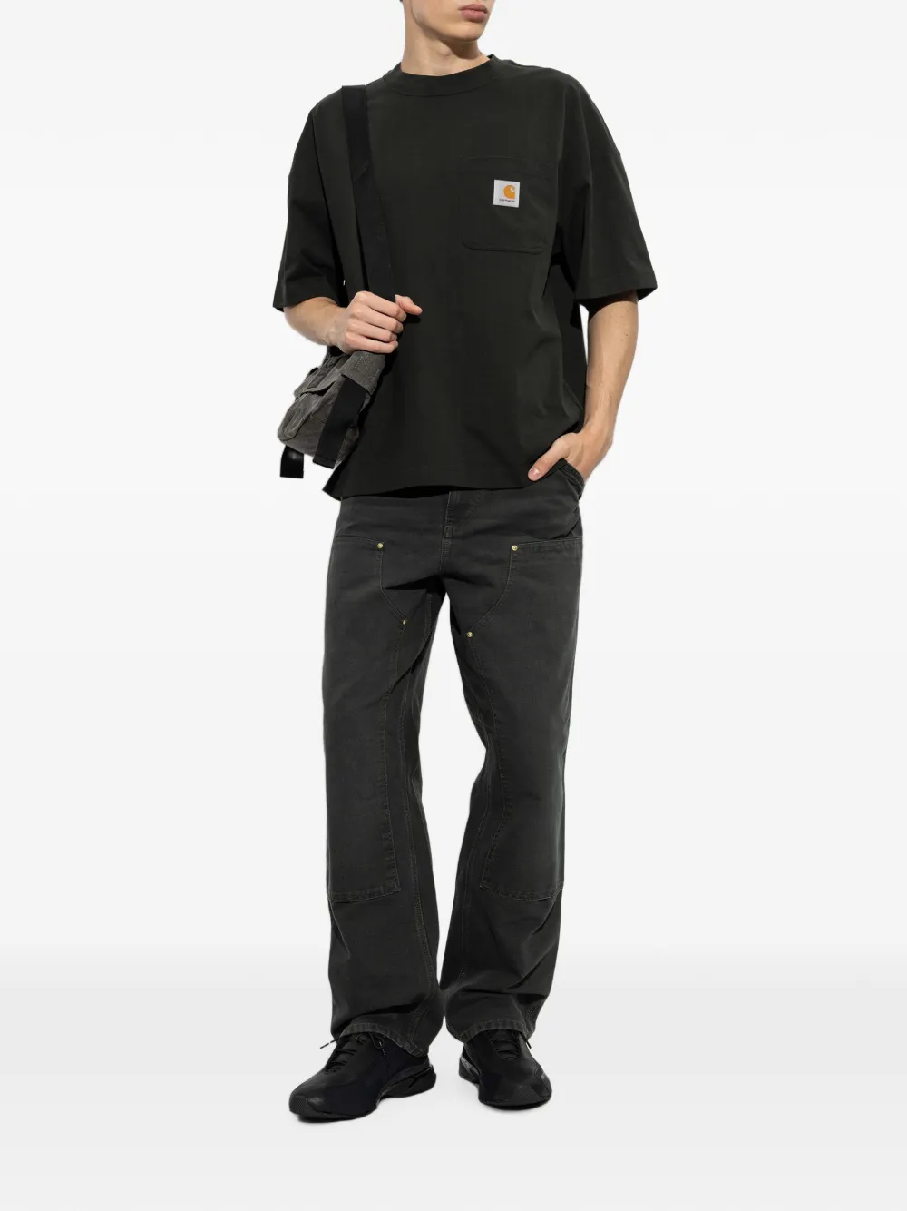 Carhartt WIP T-shirt met logopatch Zwart