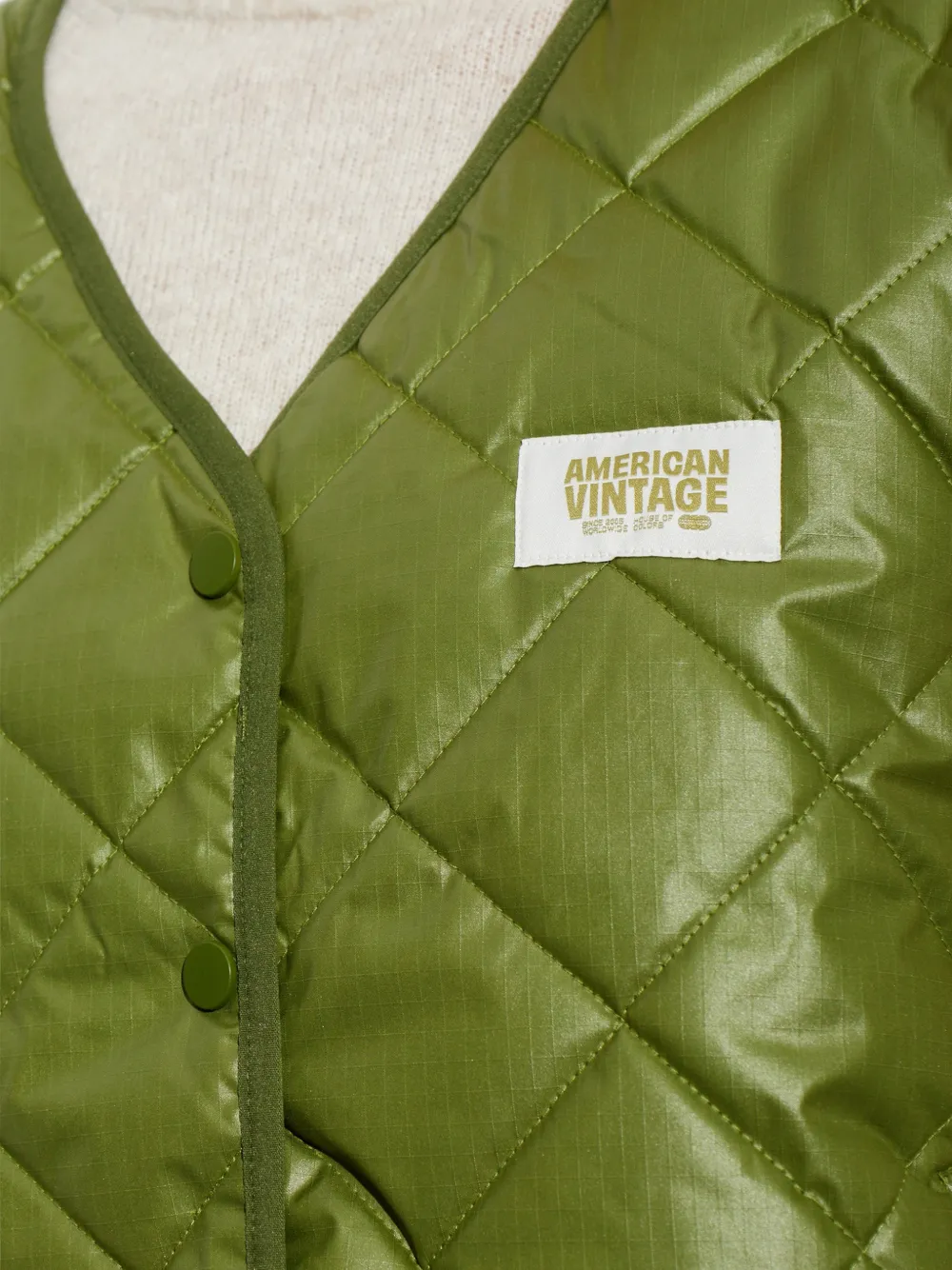 American Vintage Tovabay gewatteerde bodywarmer Groen