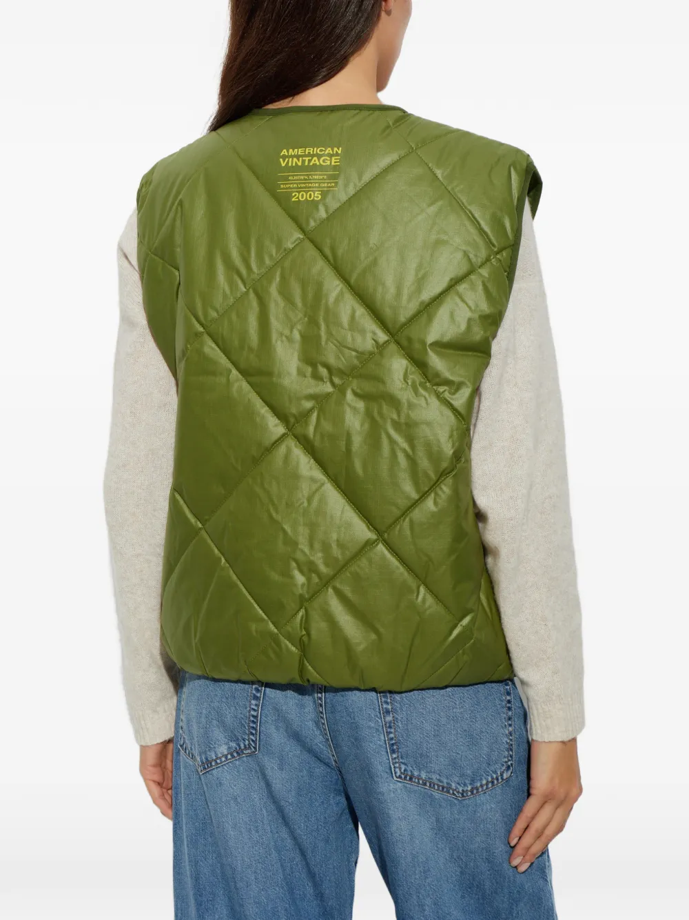 American Vintage Tovabay gewatteerde bodywarmer Groen