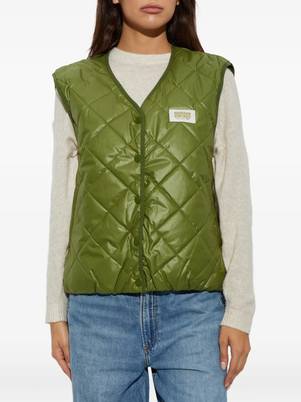 American Vintage Tovabay gewatteerde bodywarmer Groen