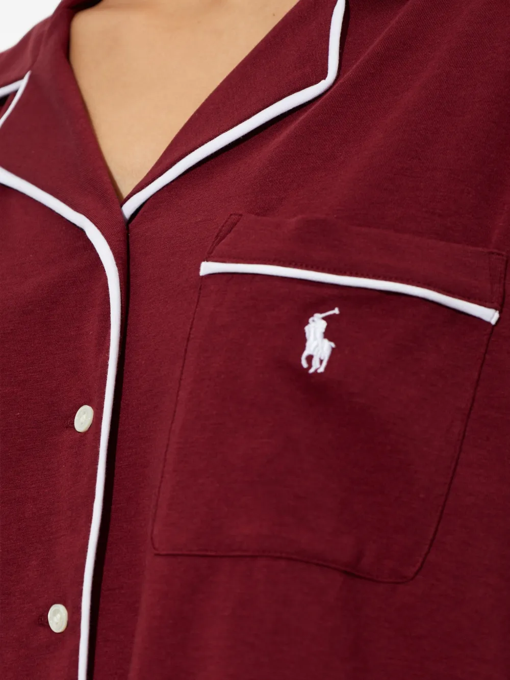 Polo Ralph Lauren Pyjama met geborduurd logo en bies Rood