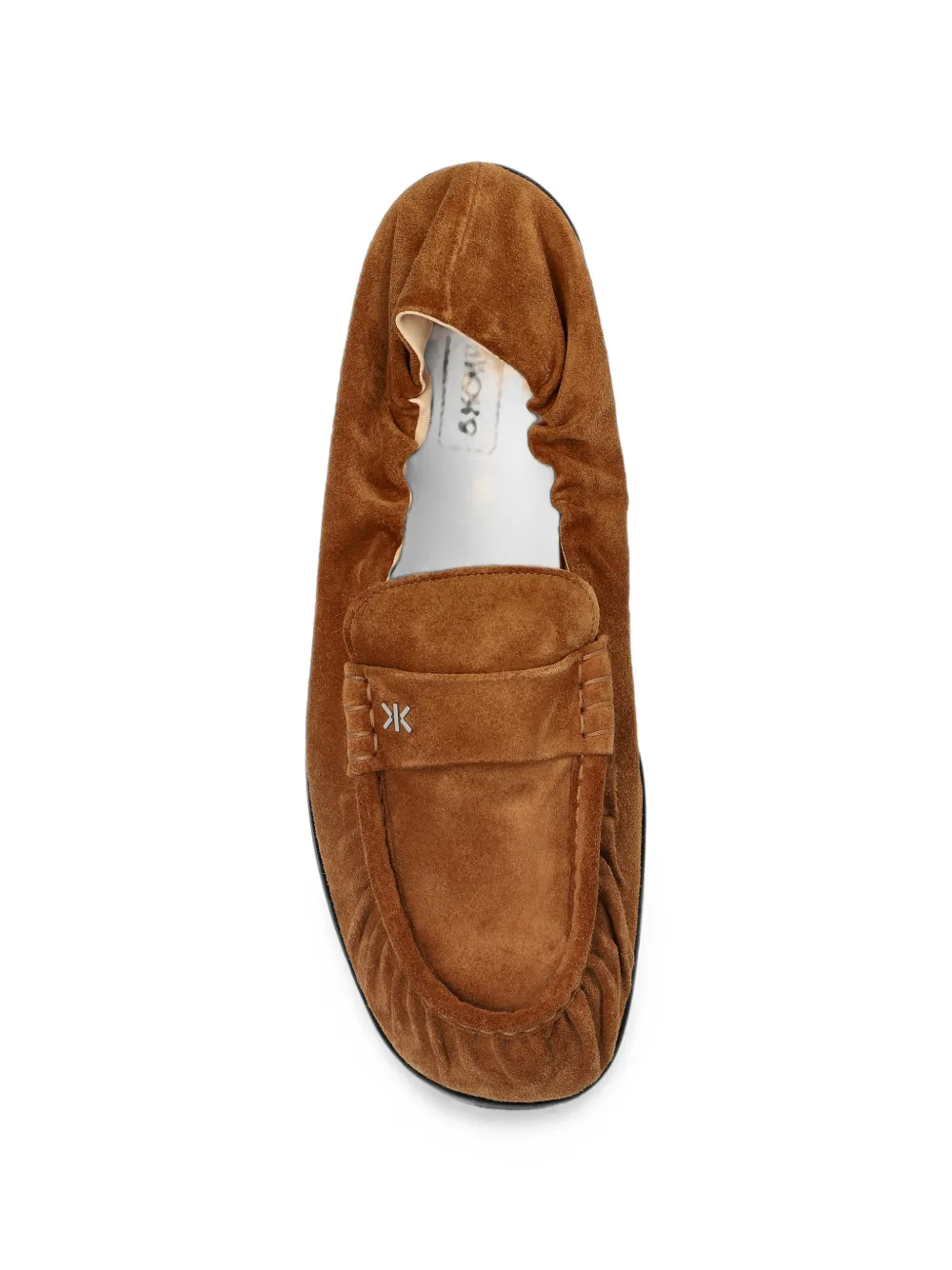 Kenzo Citygram ruched suede loafers Bruin