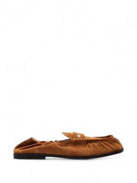 Kenzo Citygram ruched suede loafers