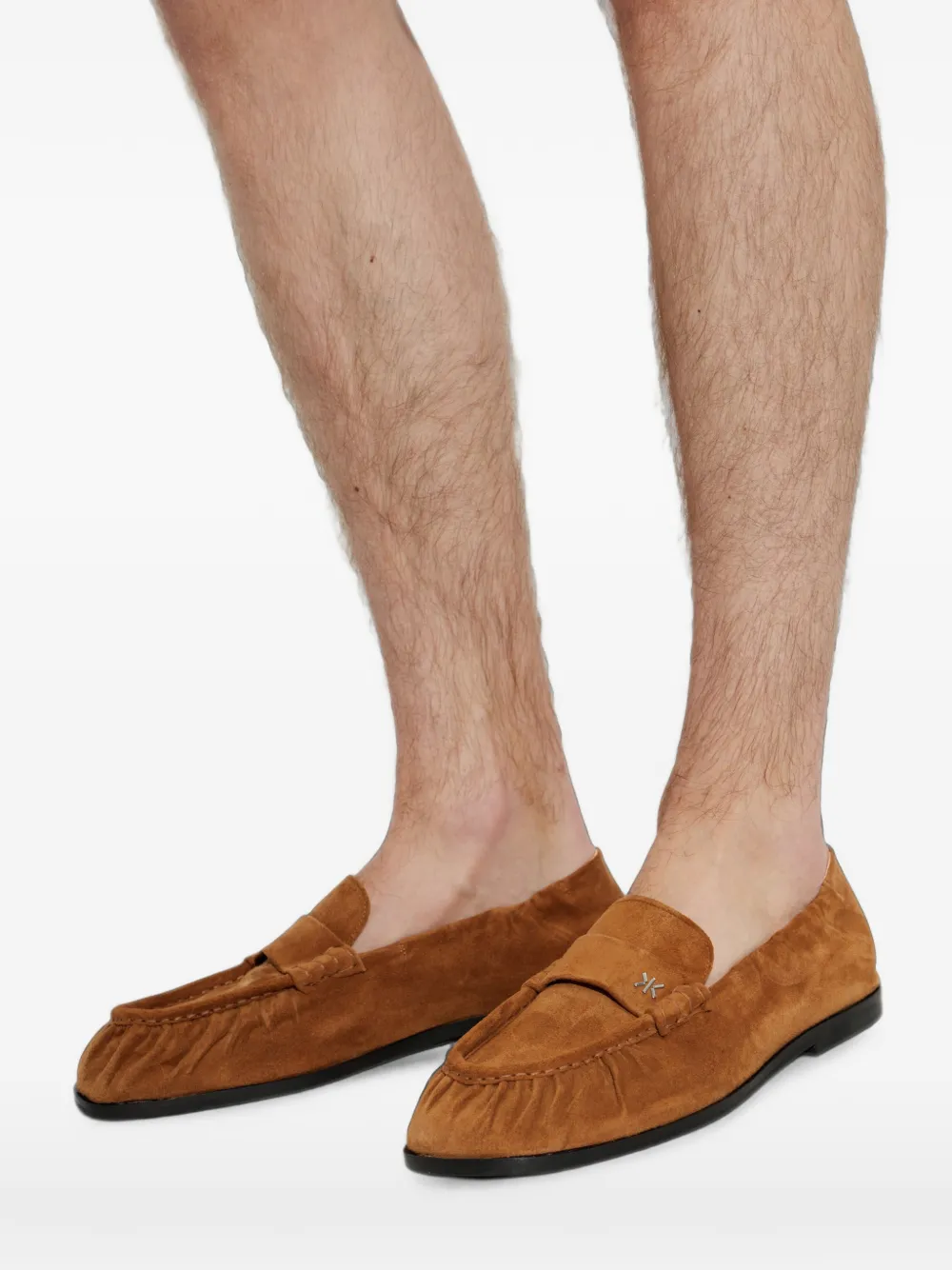 Kenzo Citygram ruched suede loafers Bruin