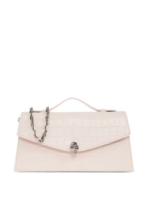 Alexander McQueen Skull Top Handle croc-embossed leather crossbody bag