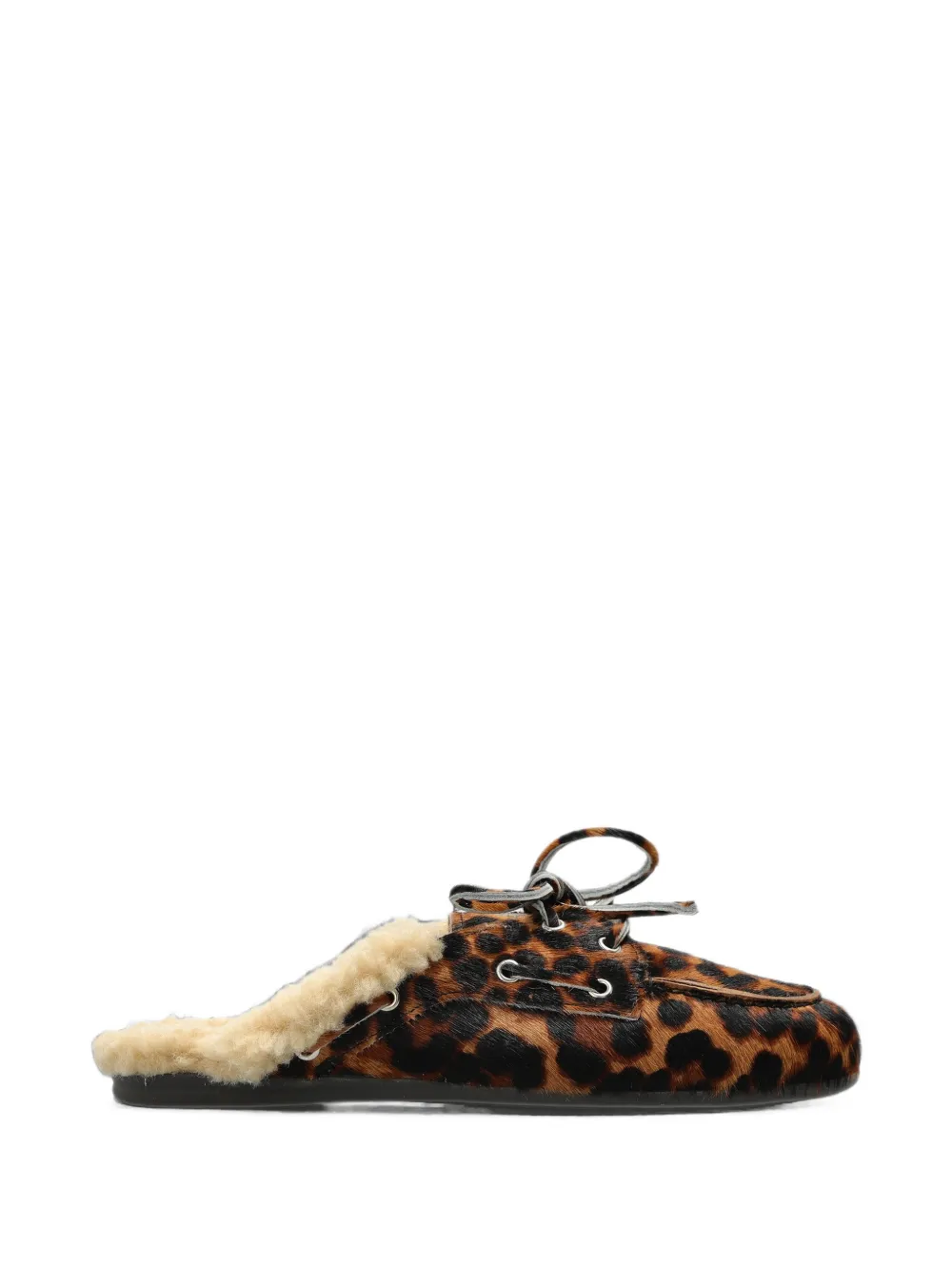 Posa Boat Leopard-print Slides In Brown