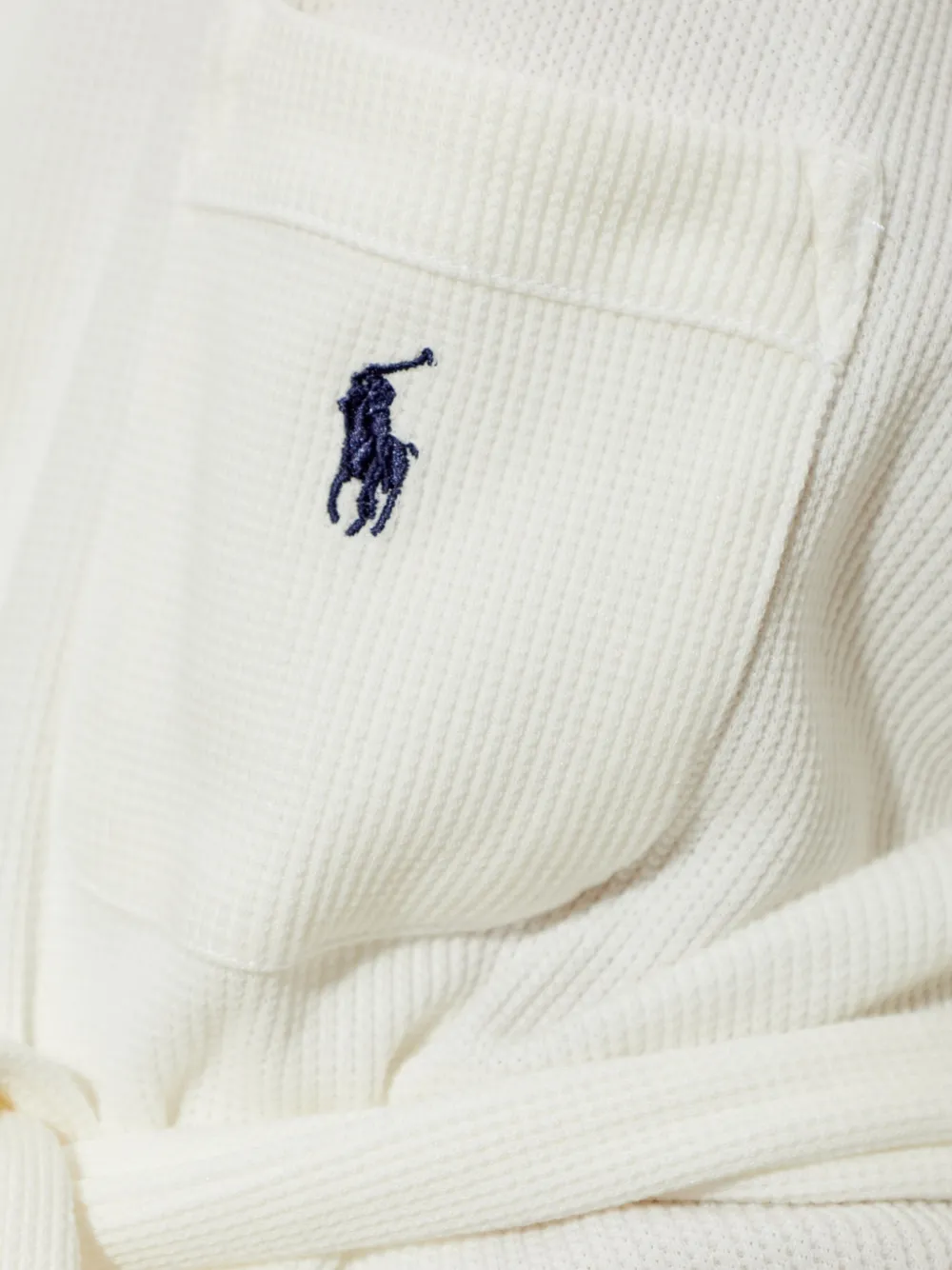Polo Ralph Lauren Wafelgebreide katoenen badjas met geborduurd logo Wit