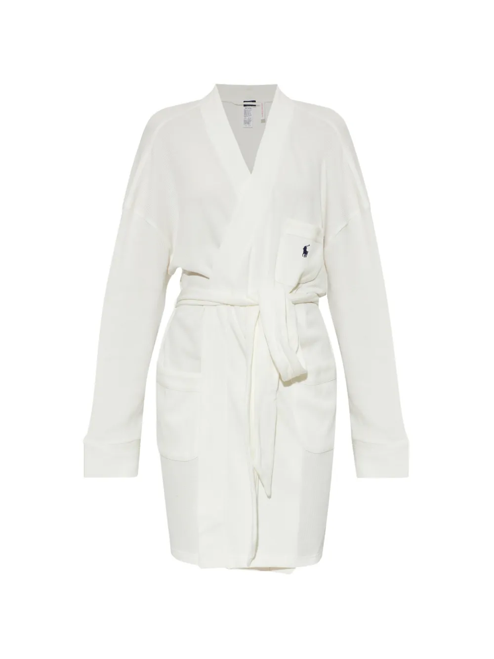 Polo Ralph Lauren logo-embroidered waffle-knit cotton robe - Bianco