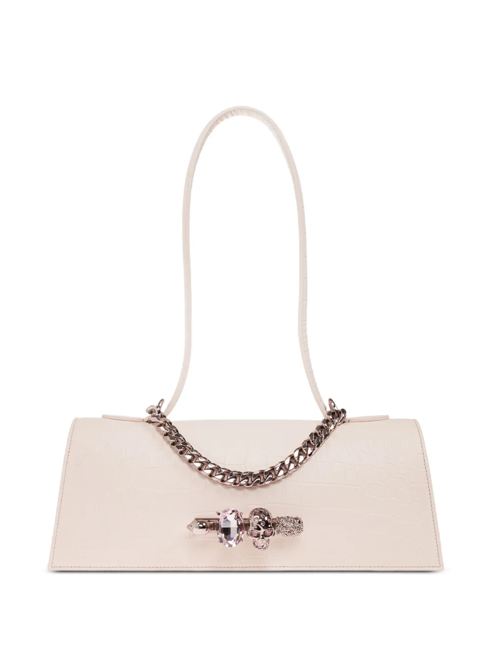 Alexander McQueen Jewelled crocodile effect shoulder bag