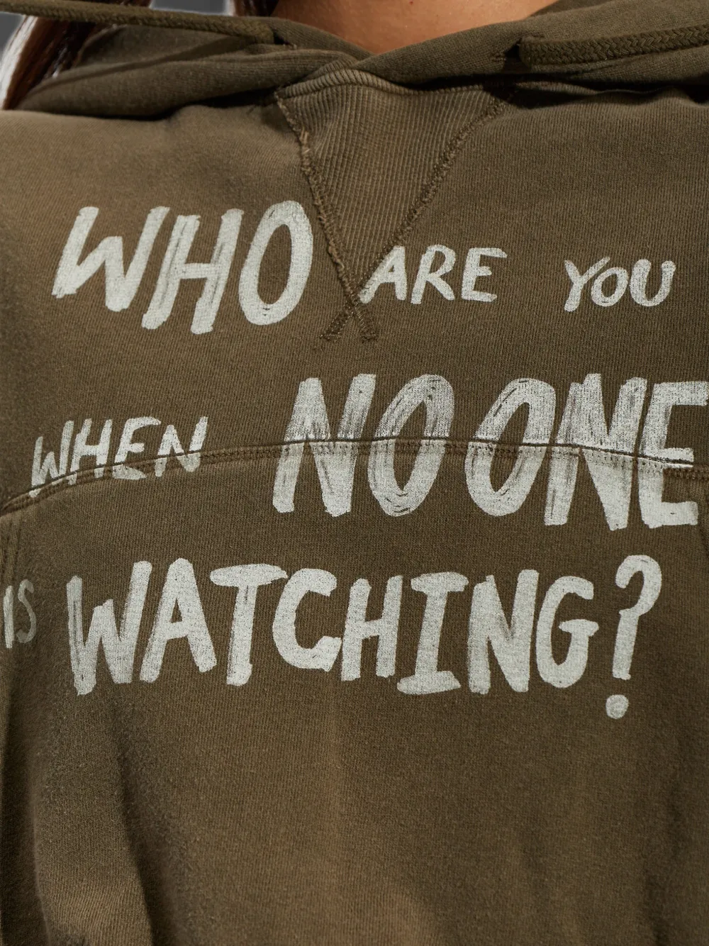 R13 Slogan-print Oversized Hoodie in Brown, view 5