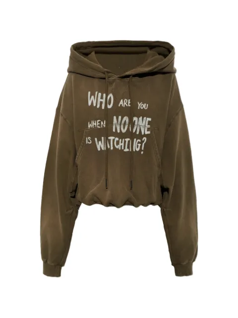 R13 slogan-print oversized hoodie