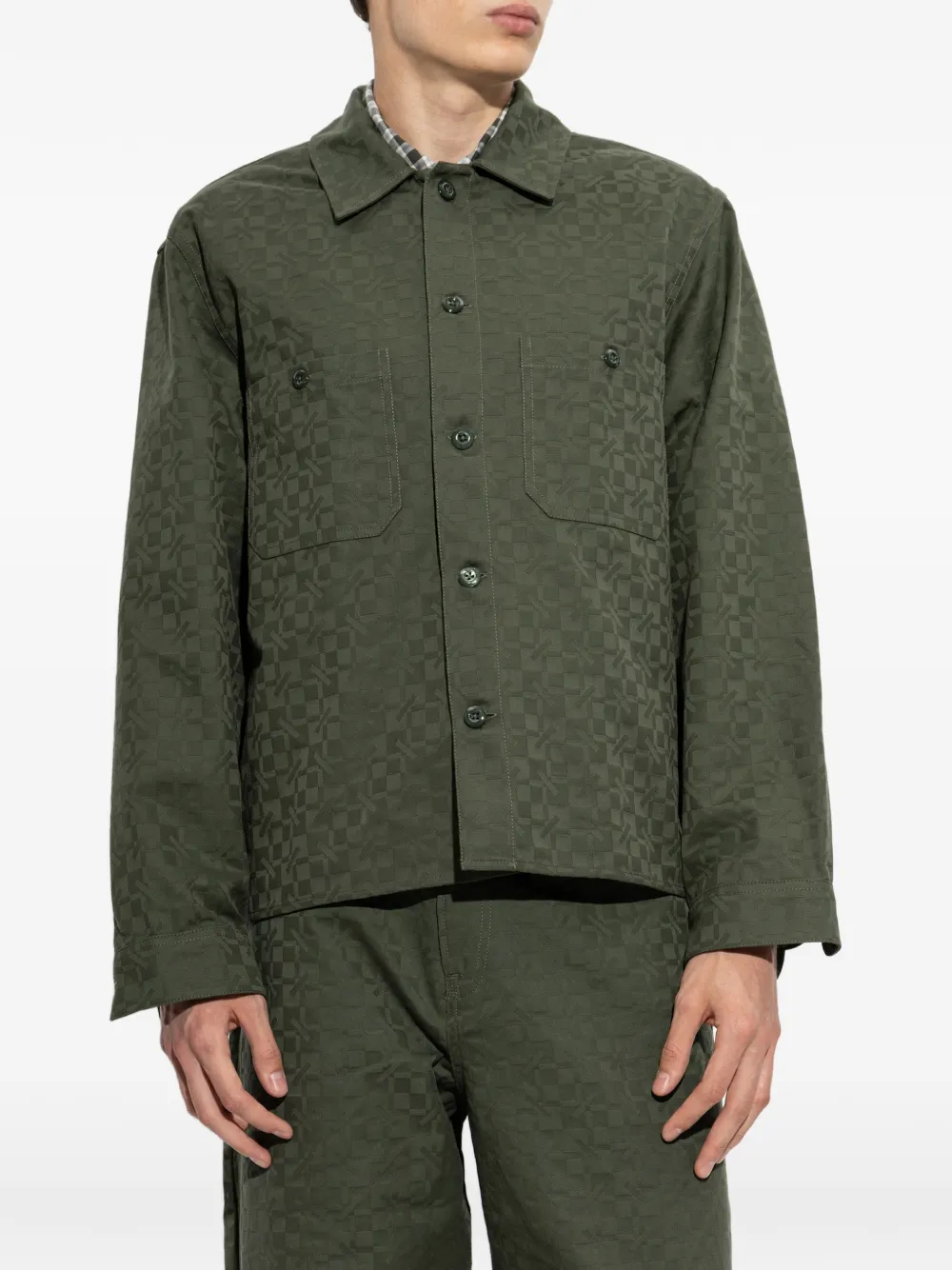 Kenzo Overhemd met monogram jacquard Groen