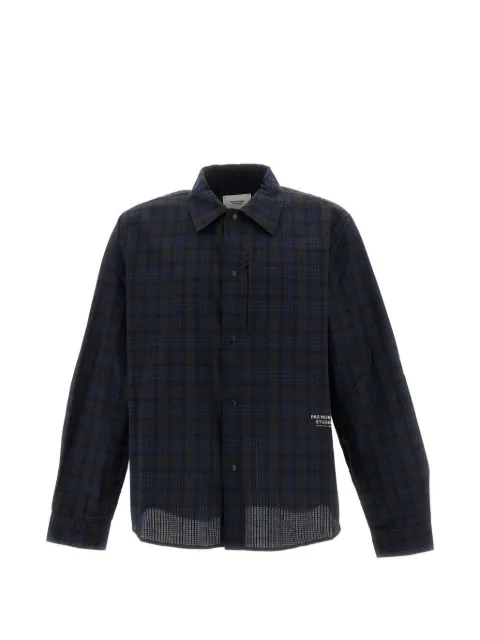 Pas Normal Studios Off-Race check-print logo-print shirt